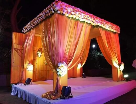 White & Yellow Draping Mandapam